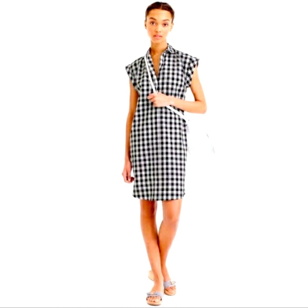 J. Crew Size M Classic Gingham Shirt Dress